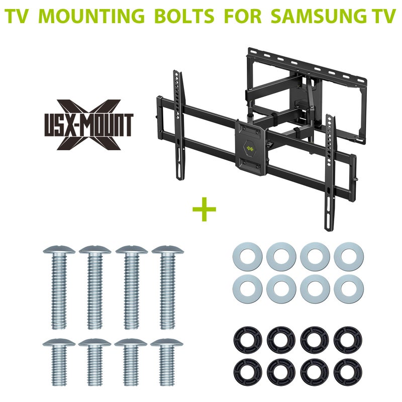 USX MOUNT TV Mounting bolts-M8x 45mm and M8 x 25mm (4PCS) TV Mounting Screws Compatible for Samsung TV with 2.5mm Spacers & 8.5mm Washer - Image 4